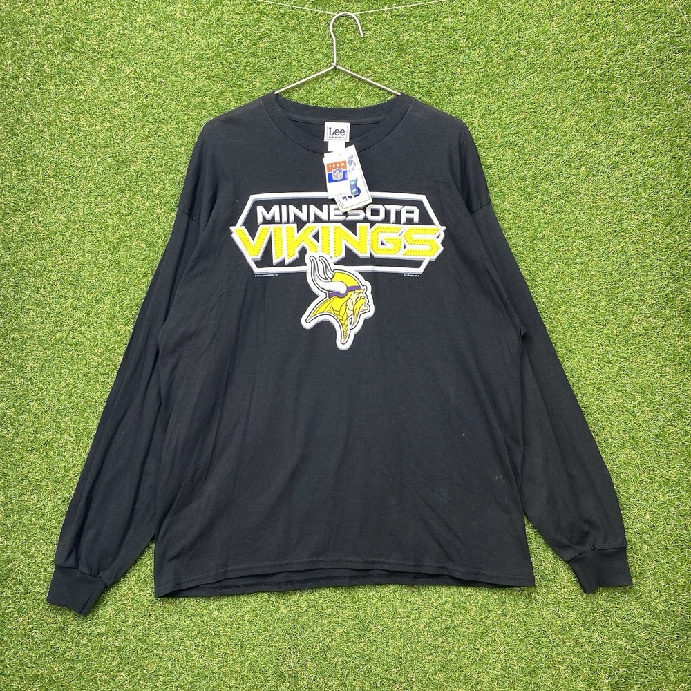 Vintage Lee Sport Minnesota Vikings Shirt Mens 2XL Long Sleeve USA Black 90s